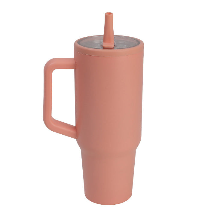 40 oz Insulated Stainless Steel Tumbler with Handle and Straw Lid - Multiple Colors
